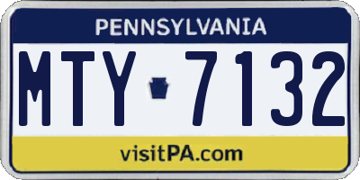 PA license plate MTY7132