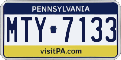 PA license plate MTY7133