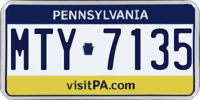 PA license plate MTY7135