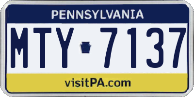 PA license plate MTY7137