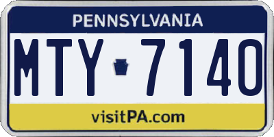 PA license plate MTY7140