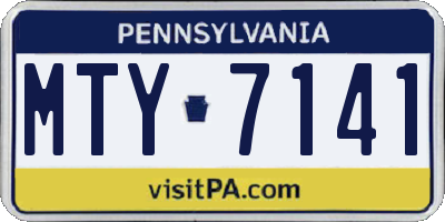 PA license plate MTY7141