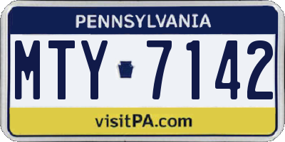 PA license plate MTY7142