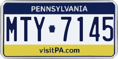 PA license plate MTY7145