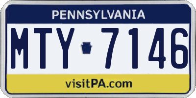 PA license plate MTY7146