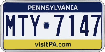 PA license plate MTY7147