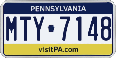 PA license plate MTY7148
