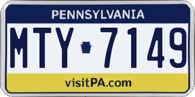 PA license plate MTY7149
