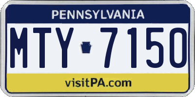 PA license plate MTY7150