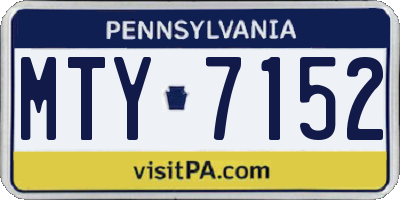 PA license plate MTY7152