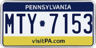 PA license plate MTY7153