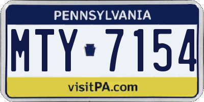 PA license plate MTY7154
