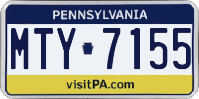 PA license plate MTY7155