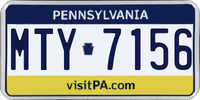 PA license plate MTY7156