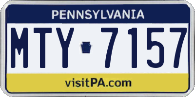 PA license plate MTY7157