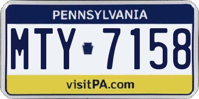 PA license plate MTY7158