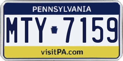 PA license plate MTY7159
