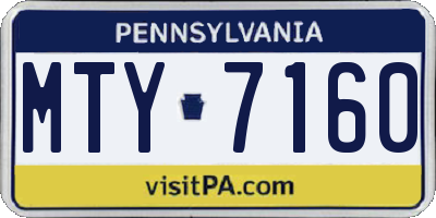 PA license plate MTY7160