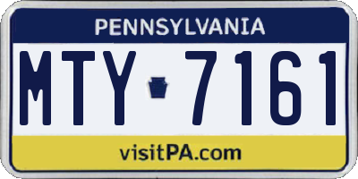 PA license plate MTY7161