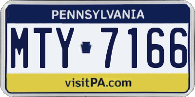 PA license plate MTY7166