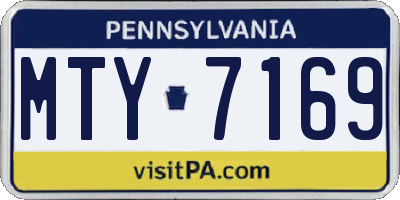 PA license plate MTY7169