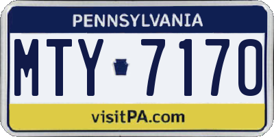 PA license plate MTY7170