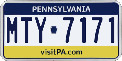 PA license plate MTY7171