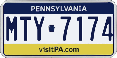 PA license plate MTY7174