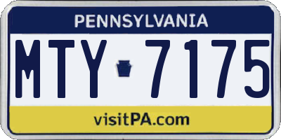 PA license plate MTY7175