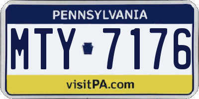 PA license plate MTY7176