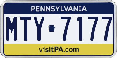 PA license plate MTY7177
