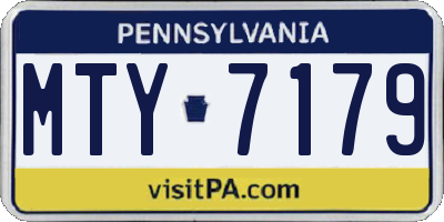PA license plate MTY7179