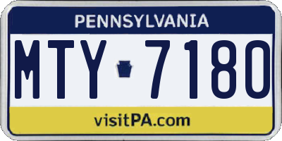 PA license plate MTY7180