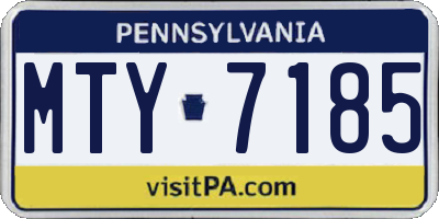 PA license plate MTY7185