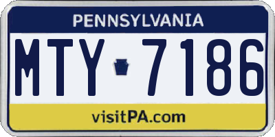 PA license plate MTY7186