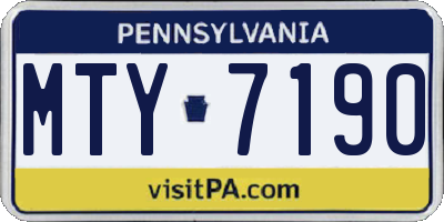 PA license plate MTY7190