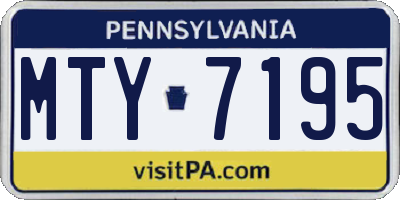 PA license plate MTY7195