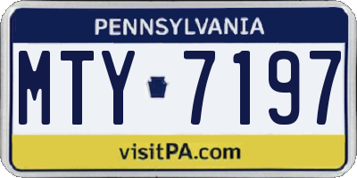 PA license plate MTY7197