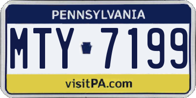 PA license plate MTY7199