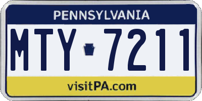 PA license plate MTY7211