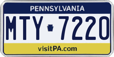 PA license plate MTY7220