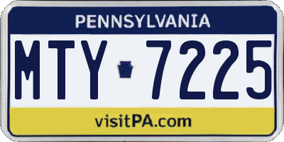 PA license plate MTY7225