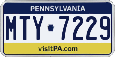PA license plate MTY7229