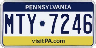 PA license plate MTY7246