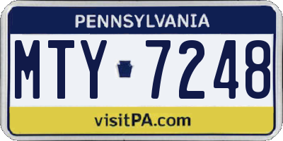 PA license plate MTY7248