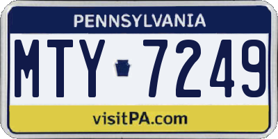 PA license plate MTY7249