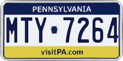 PA license plate MTY7264