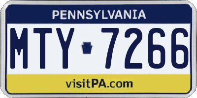 PA license plate MTY7266
