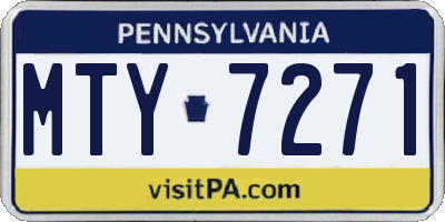 PA license plate MTY7271