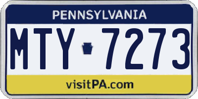 PA license plate MTY7273